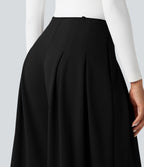 Pantalon tailleur Halara Flex™ large fluide taille haute à nœud en crêpe avec poches