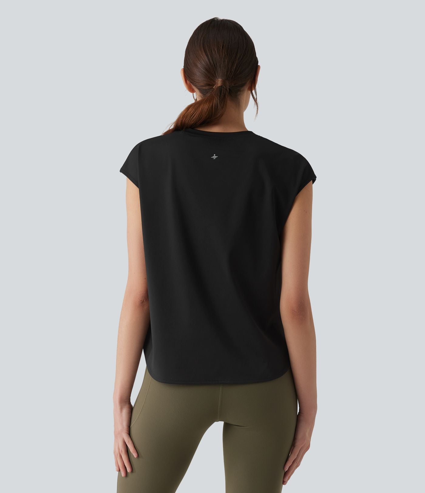 Haut de sport yoga SoftlyZero™ Airy col rond sans manches mesh contrastant effet frais InstantCool
