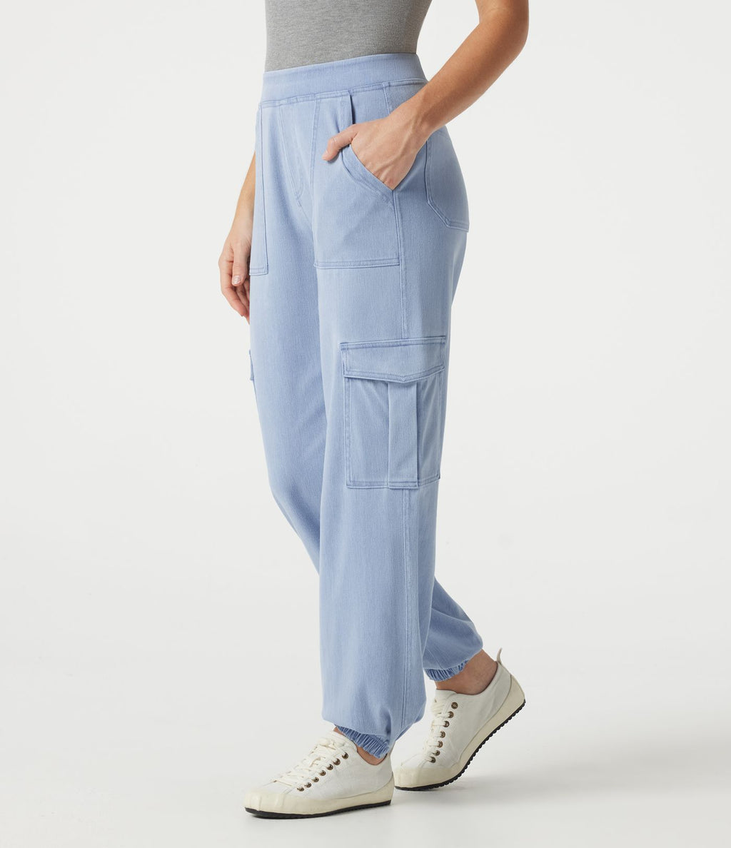 Jogging cargo casual en denim Halara Flex™ taille mi-haute avec poches