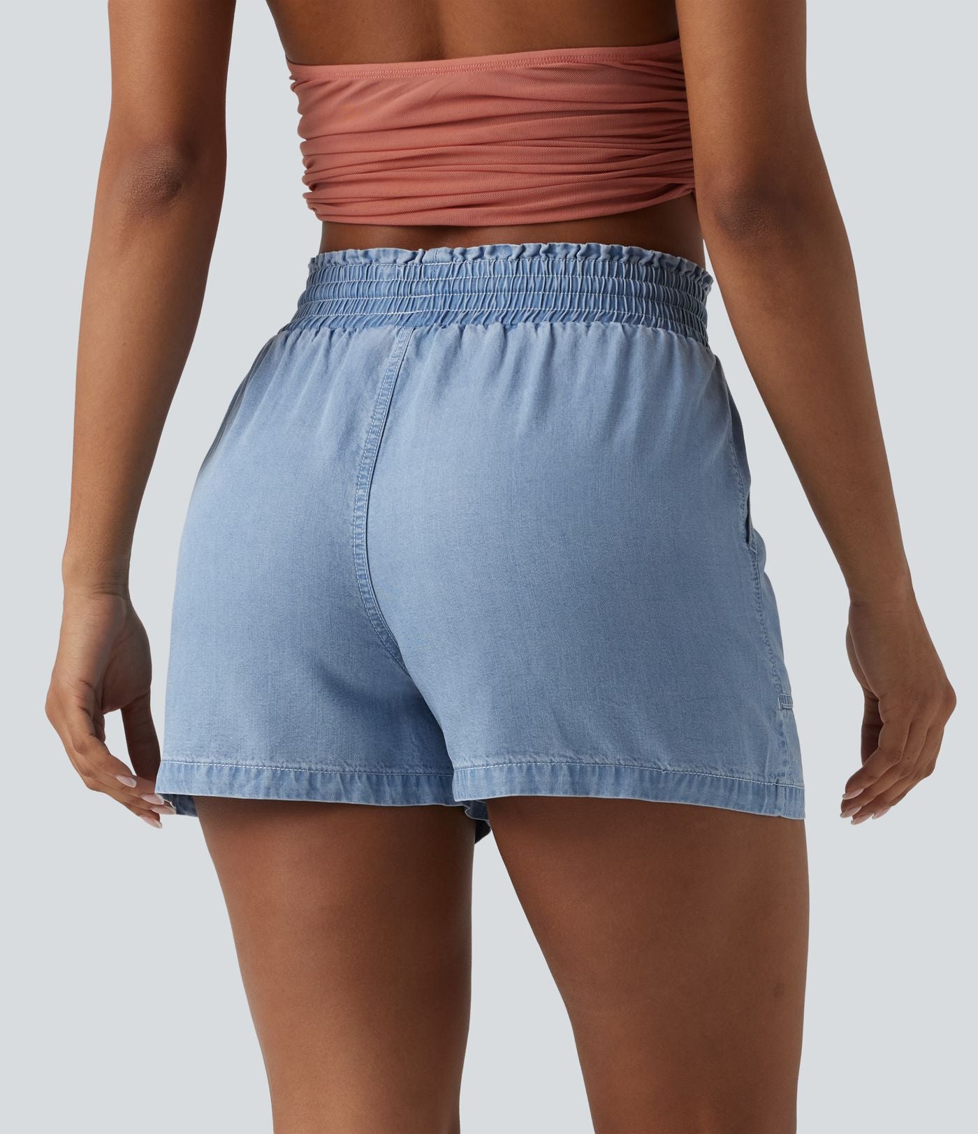 Jean large casual taille mi-haute en lyocell avec poches
