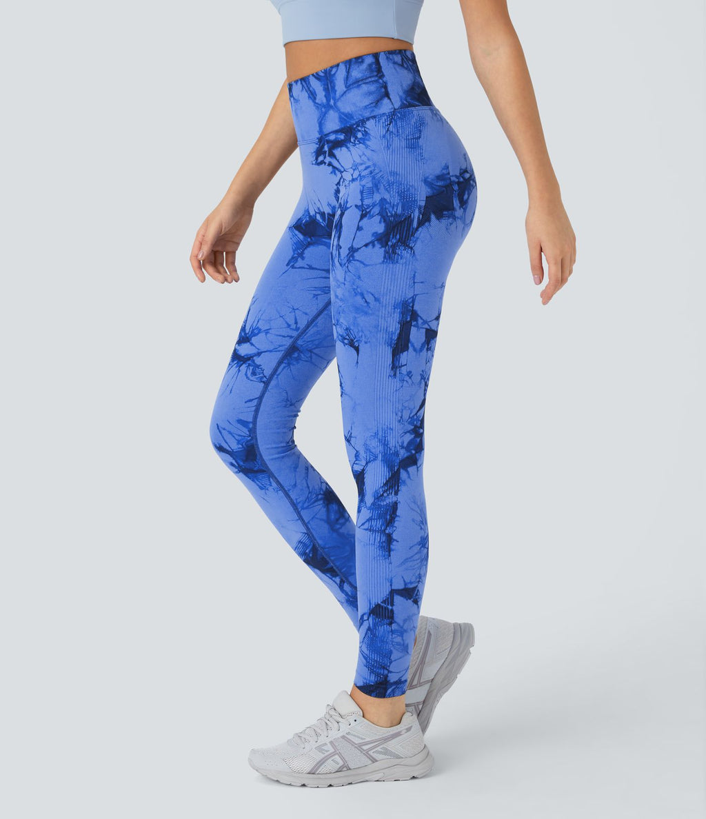 Legging yoga taille haute tie-dye sans couture OneForm Seamless Flow