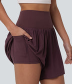 Short de running 2-en-1 taille haute 12,5 cm avec poches