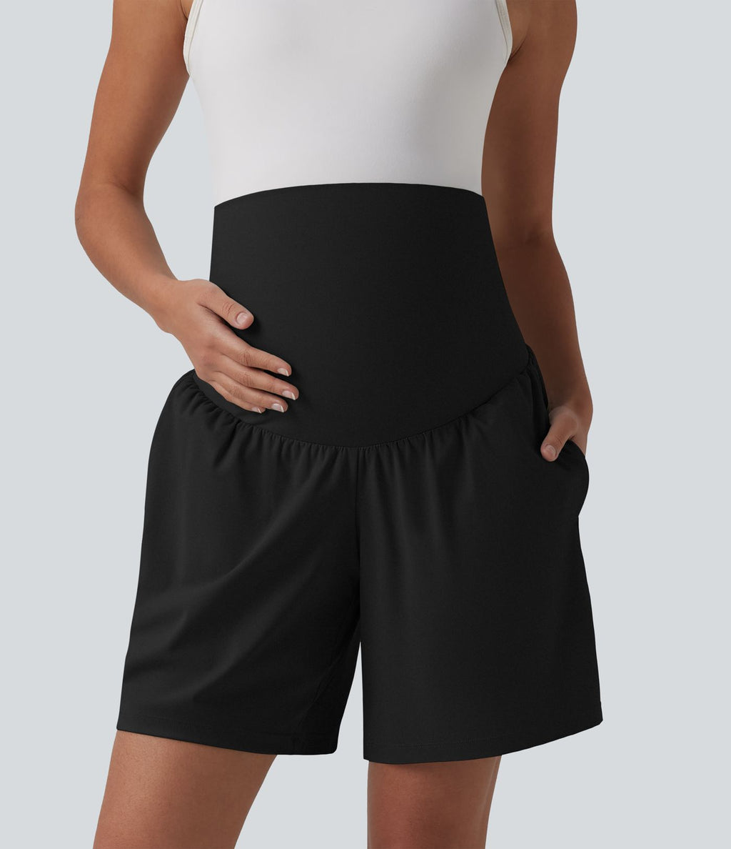 Short de yoga maternité 2-en-1 SoftlyZero™ Airy taille très haute effet frais InstantCool 17,5 cm avec poches