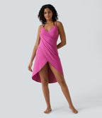 Robe de Plage Fines bretelles croisée dos nu effet portefeuille effet frais InstantCool