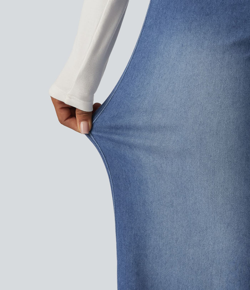 Jean large Halara Flex™ taille haute gainant avec poches