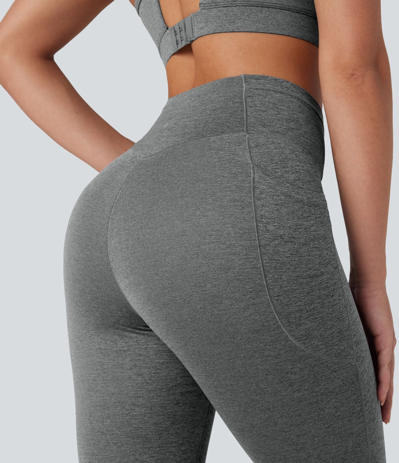 Legging yoga Halara UltraSculpt™ chiné croisé séchage rapide taille haute avec poches