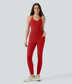 Combinaison-pantalon d'entraînement gainante avec poches - Édition Easy Peasy Halara UltraSculpt™