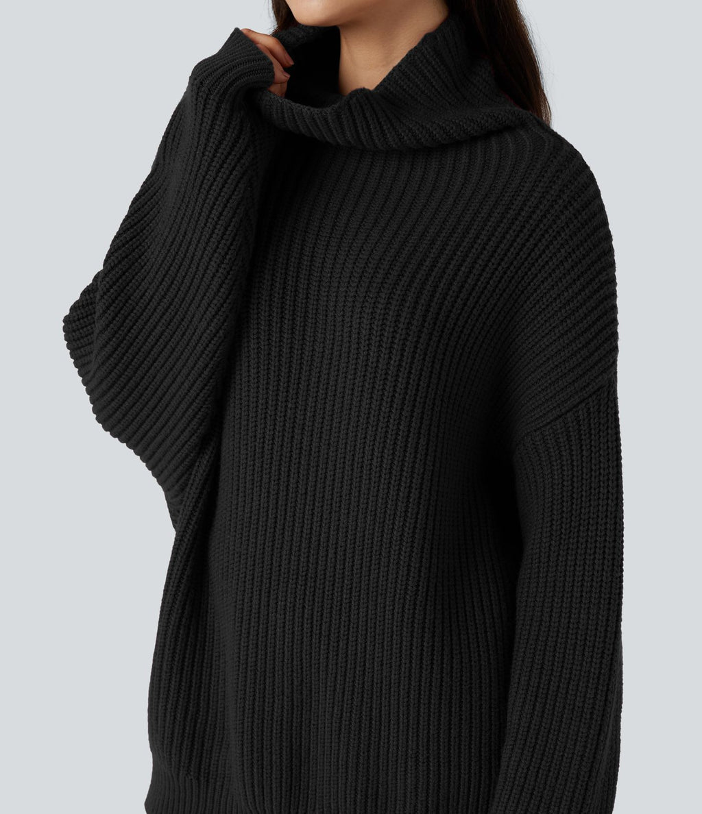 Pull col montant manches longues