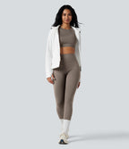 Legging running polaire thermique gainant croisé dos taille haute Halara UltraSculpt™ Heat avec poches