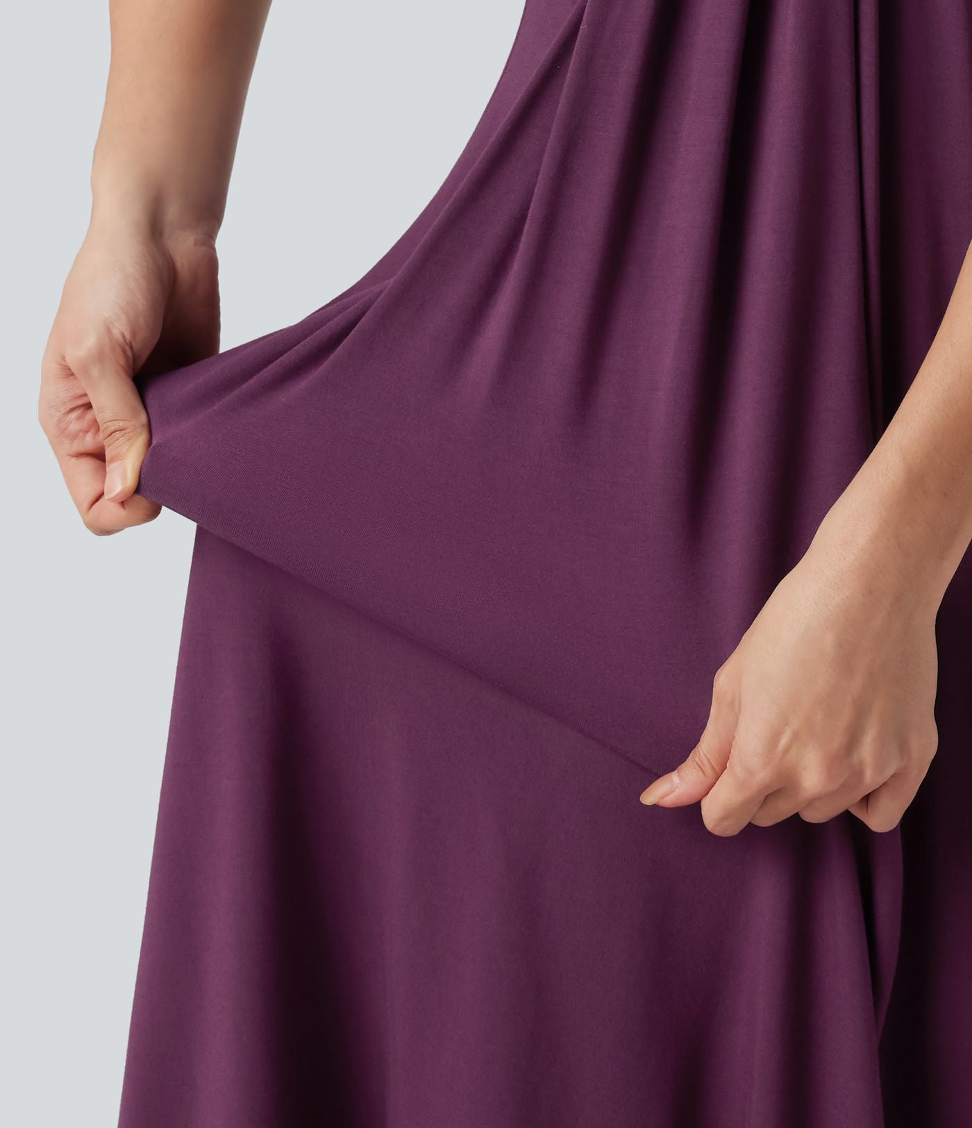 Robe midi trapèze dos-nu à nouer, à poches