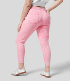 Halara Flex™ Legging Casual 7/8 Grande Taille en Denim Tricot Extensible Coloré à Taille Haute avec Poches Latérales Arrière