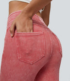 Halara Flex™ Jegging Casual Tricot Extensible Coloré Taille Haute Poches Arrière Latérales