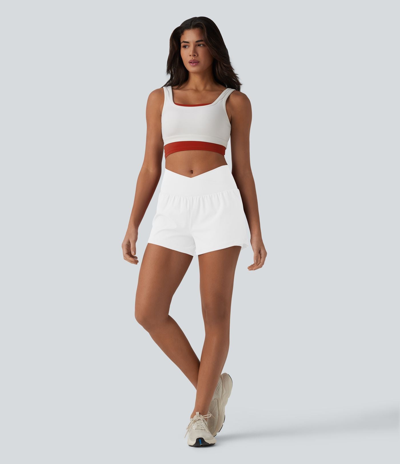 Short de yoga 2-en-1 SoftlyZero™ Airy croisé taille haute 7,5 cm effet frais InstantCool avec poches