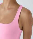 Débardeur yoga court SoftlyZero™ Airy col carré dos nu bretelles croisées effet frais InstantCool, bonnets A-C, protection solaire UPF50+