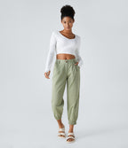 Joggings décontractés à taille mi-haute avec poches