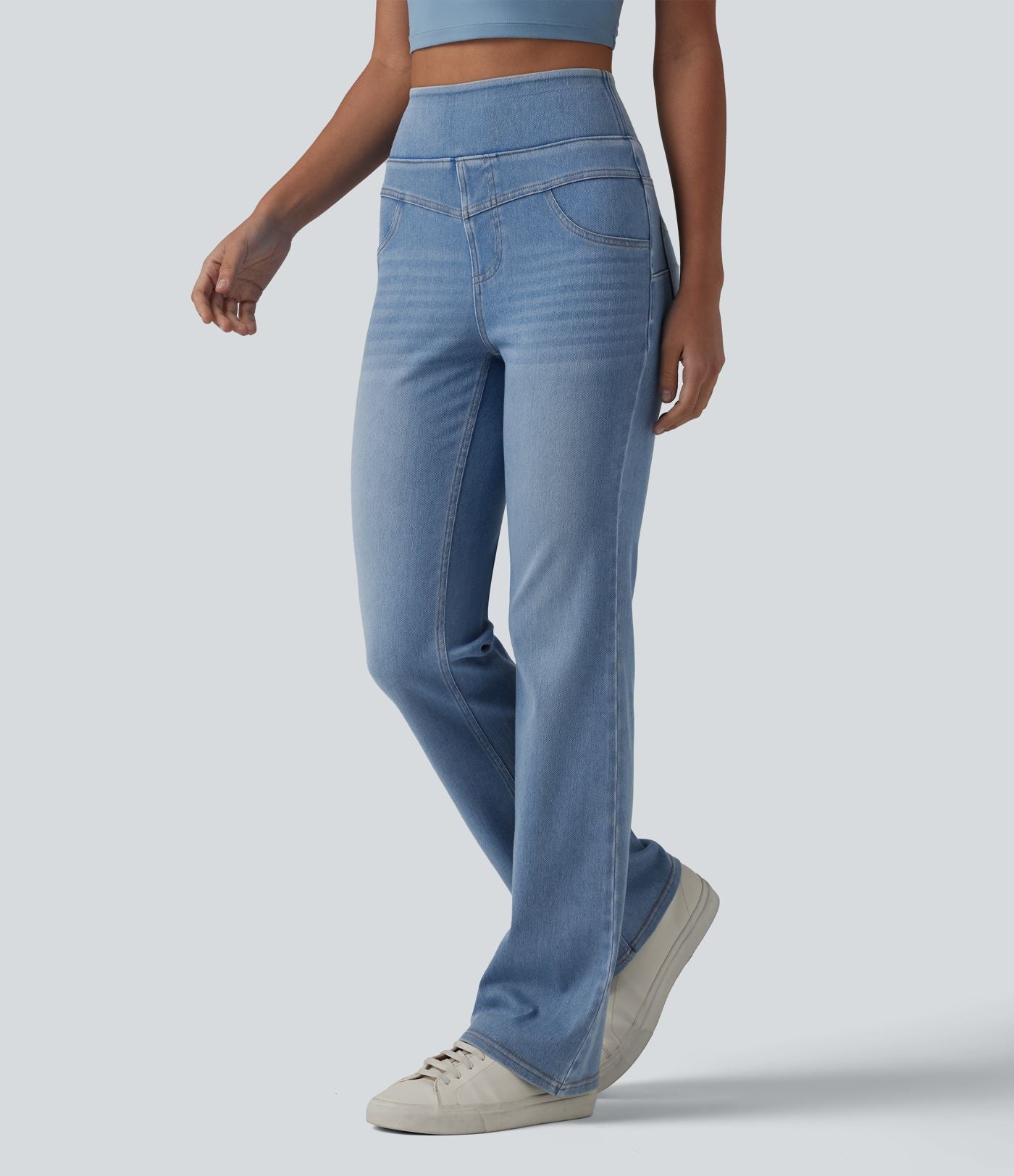 Jean Halara Flex™ taille haute évasé slim décontracté avec poches