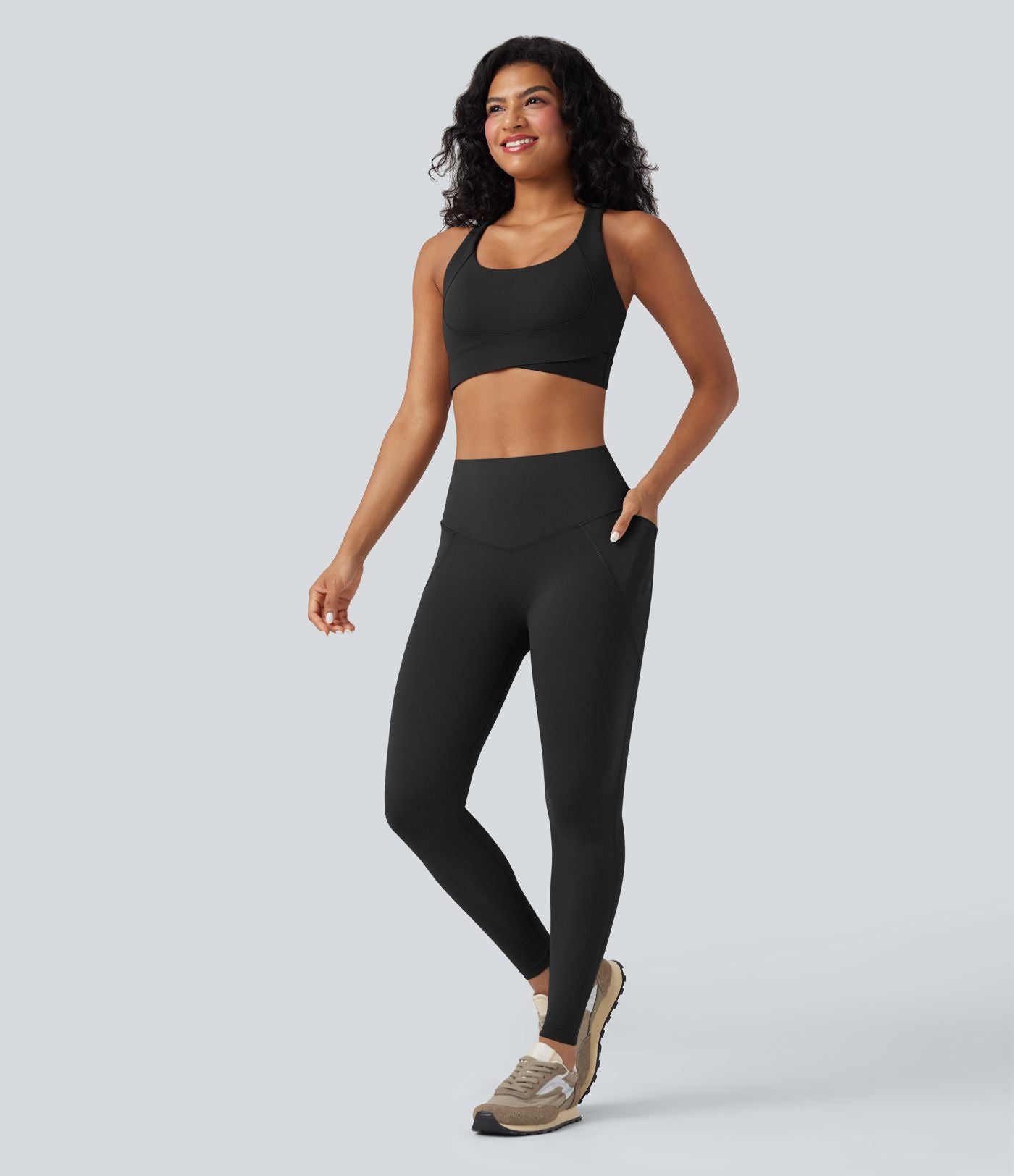 Legging 7/8 d'entraînement gainant galbant taille haute avec poches Halara UltraSculpt™