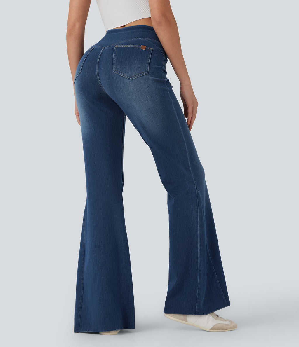 Jean décontracté Halara Flex™ taille mi-haute coupe évasée avec poches