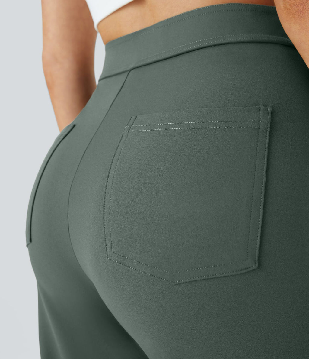 Pantalon taille haute coupe droite DayStretch avec poches