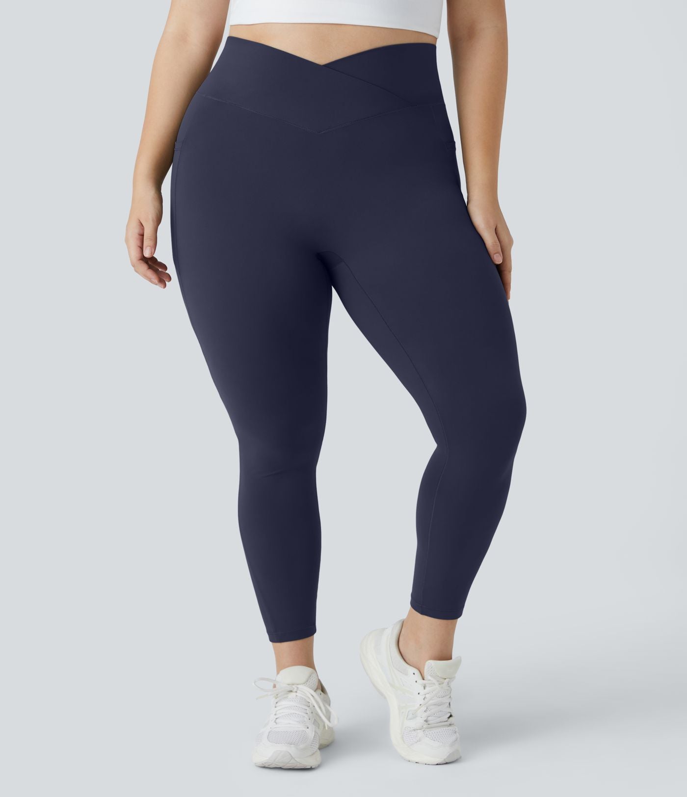 Softlyzero™ Legging Grande Taille Pleine Longueur Taille Haute Poches Latérales Croisée - UPF50+