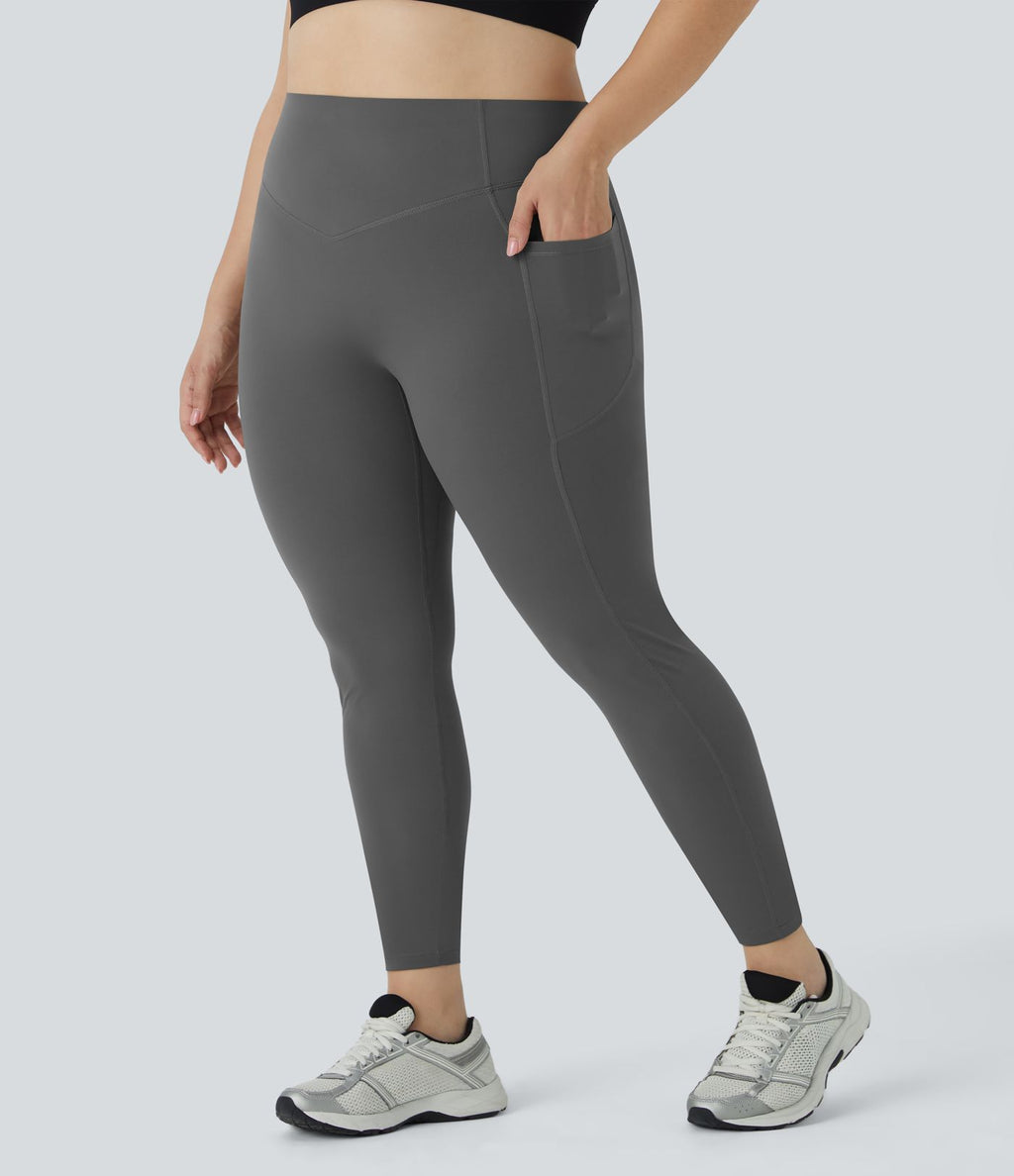 Legging d'entraînement gainant galbant taille haute grande taille avec effet scrunch et poches Halara UltraSculpt™