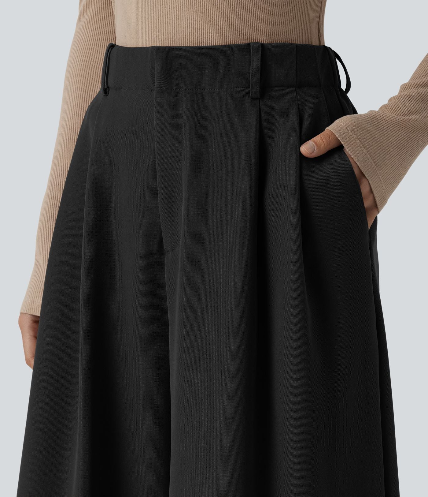 Pantalon tailleur large Halara Flex™ plissé taille haute avec poches