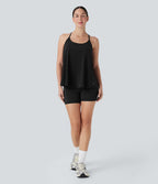 Haut de sport yoga SoftlyZero™ Airy licou drapé effet frais InstantCool, bonnets E-G, protection solaire UPF50+