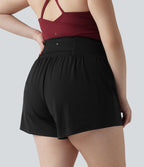 Short de yoga SoftlyZero™ Airy grande taille effet gainant 2-en-1 effet frais, entrejambe 13cm taille haute avec poches
