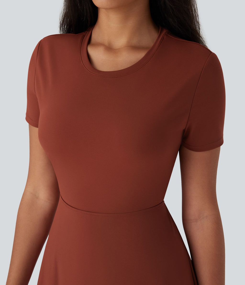 Robe de sport danse mini évasée à découpes D-F