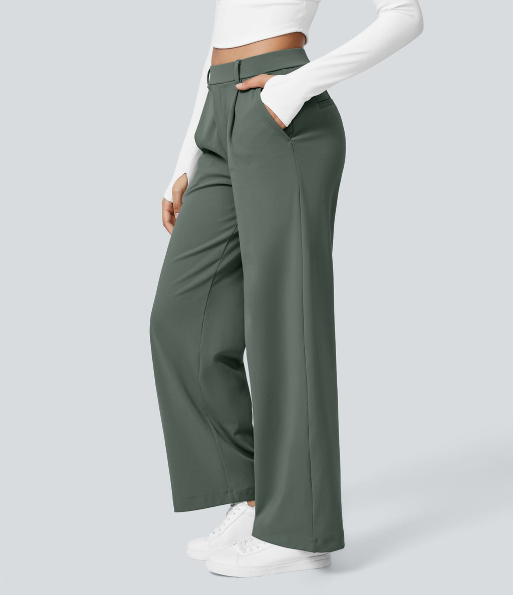 Pantalon tailleur Halara Flex™ DayStretch coupe droite taille haute avec poches