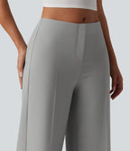 Pantalon tailleur large taille basse avec poches