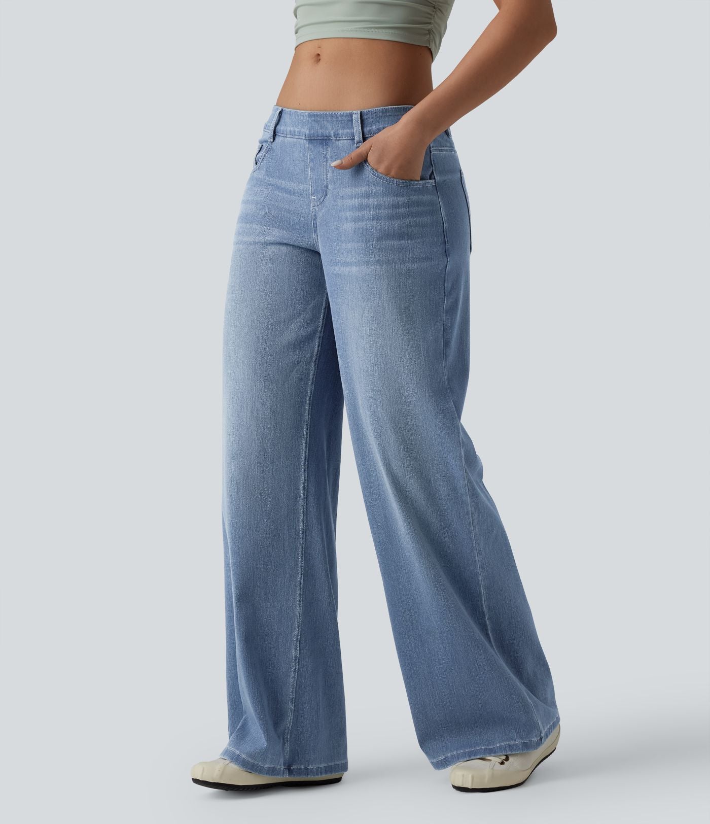 Jean large décontracté Halara Flex™ taille basse avec poches