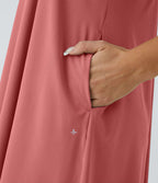 Robe décontractée mi-longue Breezeful™ dos nageur poche latérale fluide asymétrique séchage rapide A-C