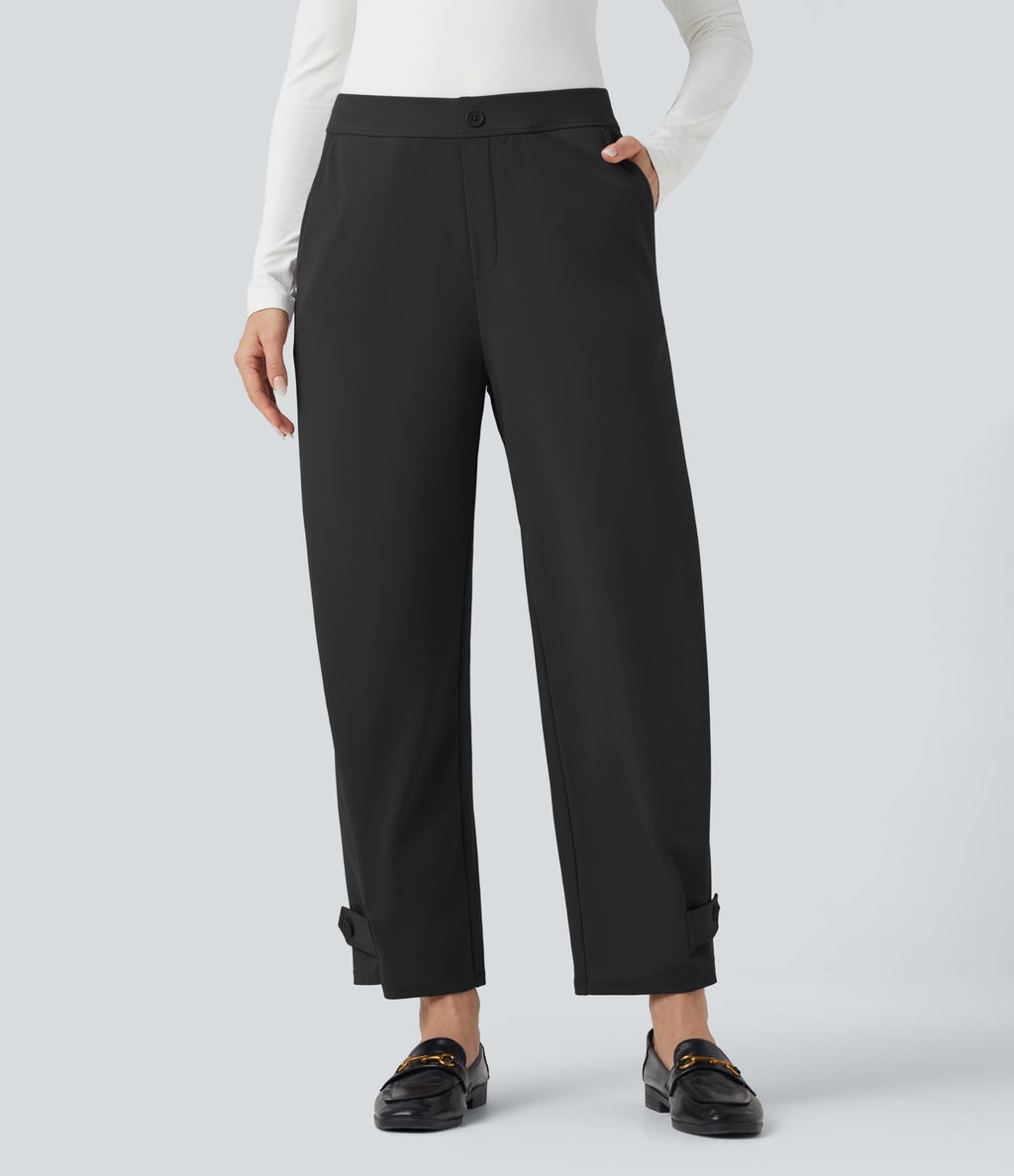 Pantalon de travail fuselé taille moyenne avec largeur ajustable Halara Flex™ DayStretch avec poches