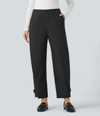 Pantalon de travail fuselé taille moyenne avec largeur ajustable Halara Flex™ DayStretch avec poches
