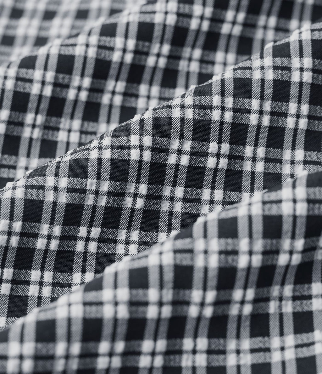 Pantalon casual coupe droite taille mi-haute vichy à cordon de serrage avec poches