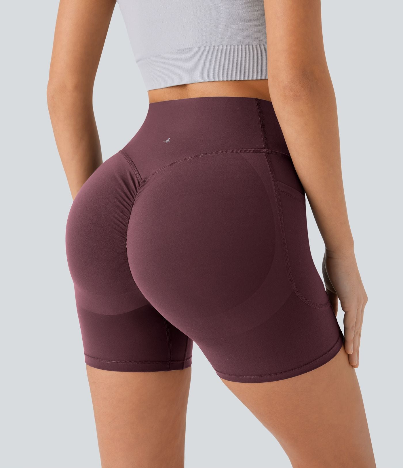 Short cycliste 12,5 cm d'entraînement gainant galbant taille haute avec effet scrunch et poches Halara UltraSculpt™
