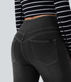 Legging 7/8 skinny en denim Halara Flex™ taille haute gainant avec poches