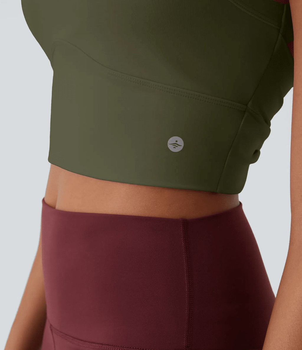 Débardeur yoga court SoftlyZero™ Plush à découpes A-C