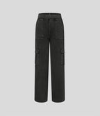 Halara Flex™ Taille Mi-Haute Multiples Poches Jambe Droite Jean Cargo Décontracté Extensible