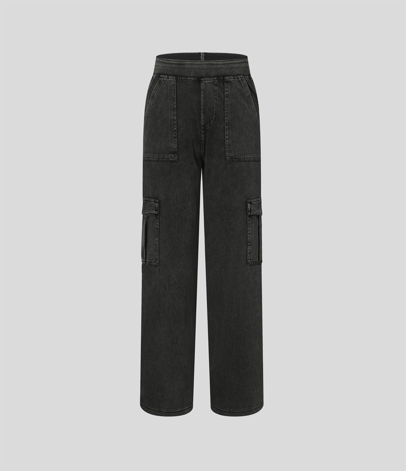 Halara Flex™ Taille Mi-Haute Multiples Poches Jambe Droite Jean Cargo Décontracté Extensible