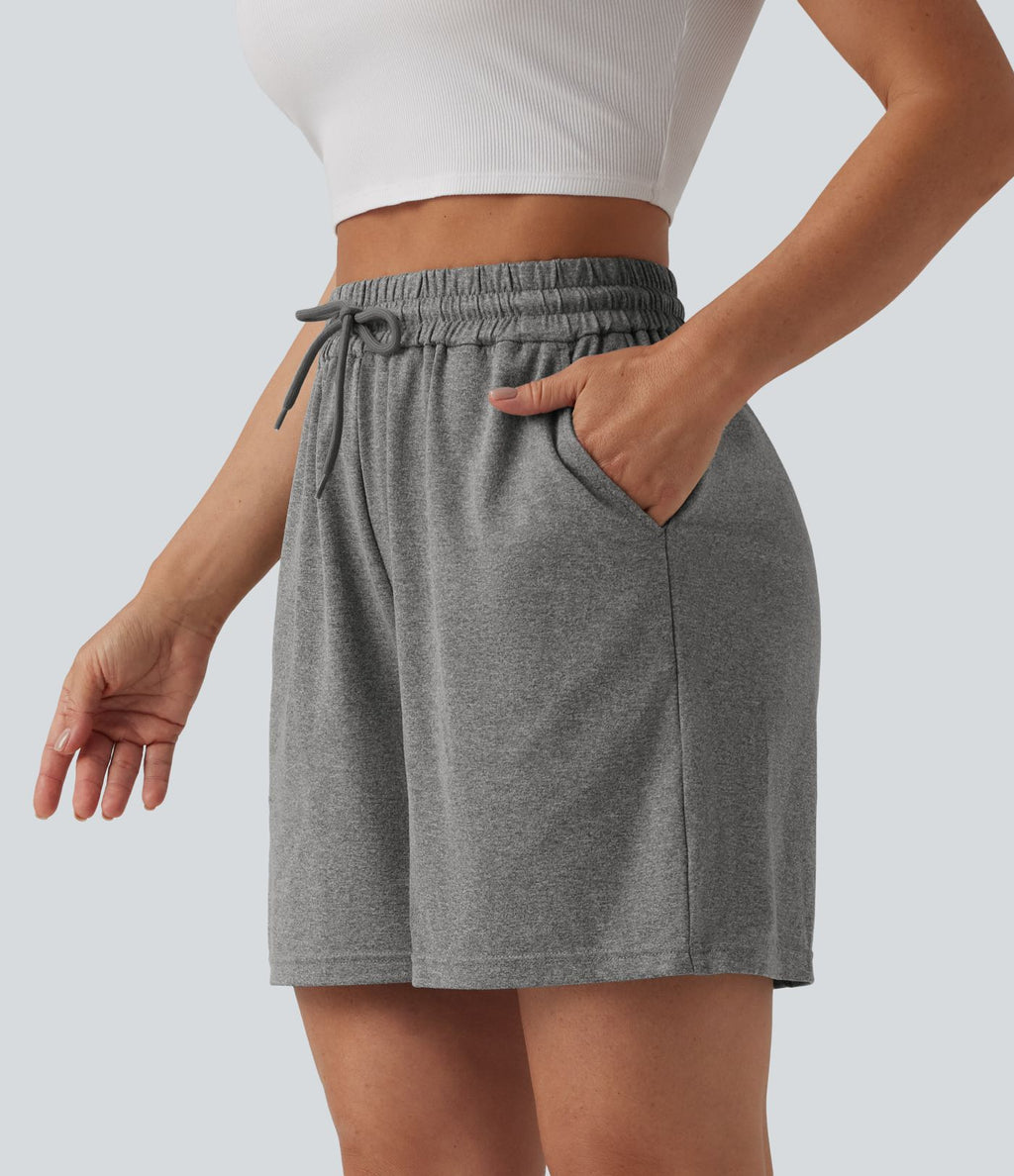 Short ample décontracté taille haute avec cordon de serrage 12,5 cm et poches