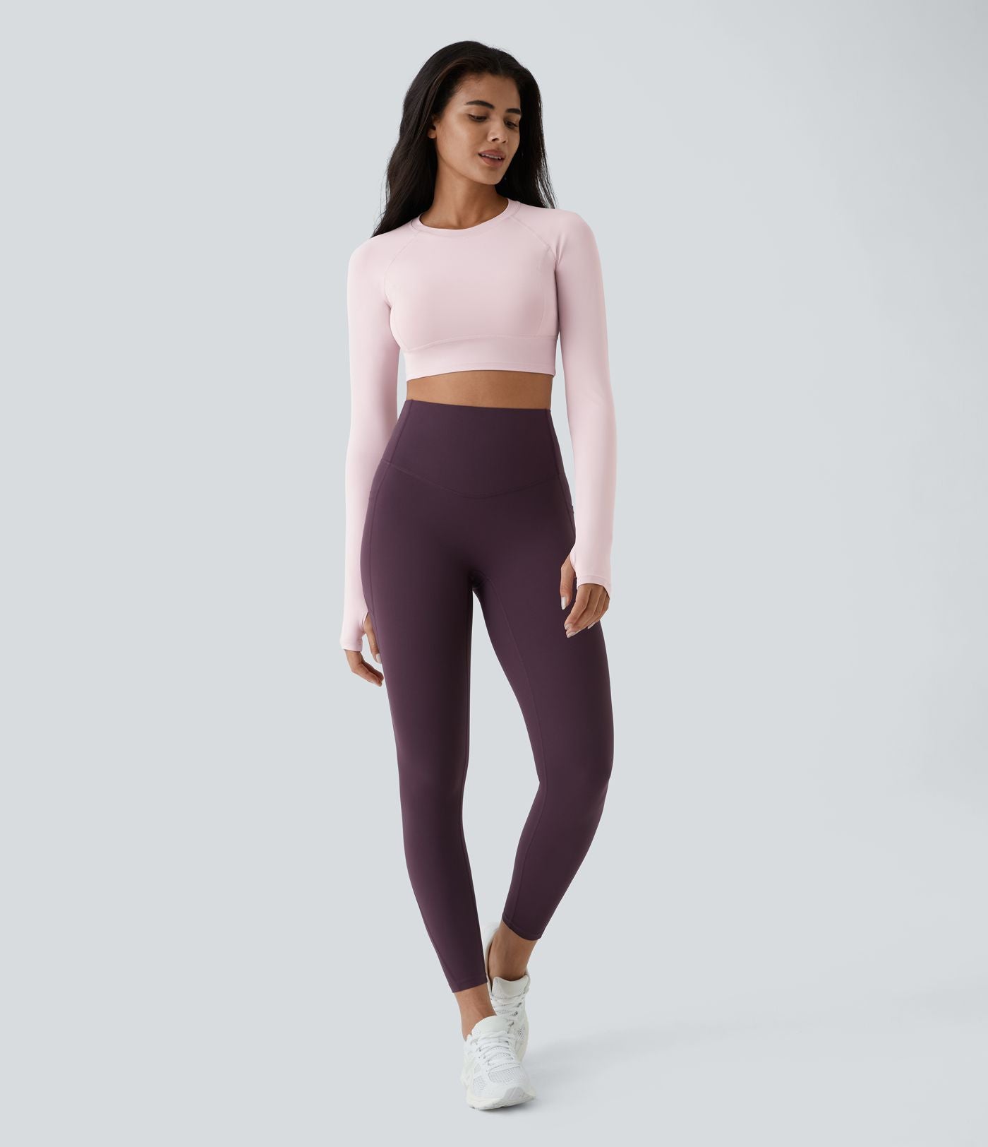 Top Sport Yoga Uni à Trou pour le Pouce Coupe Courte