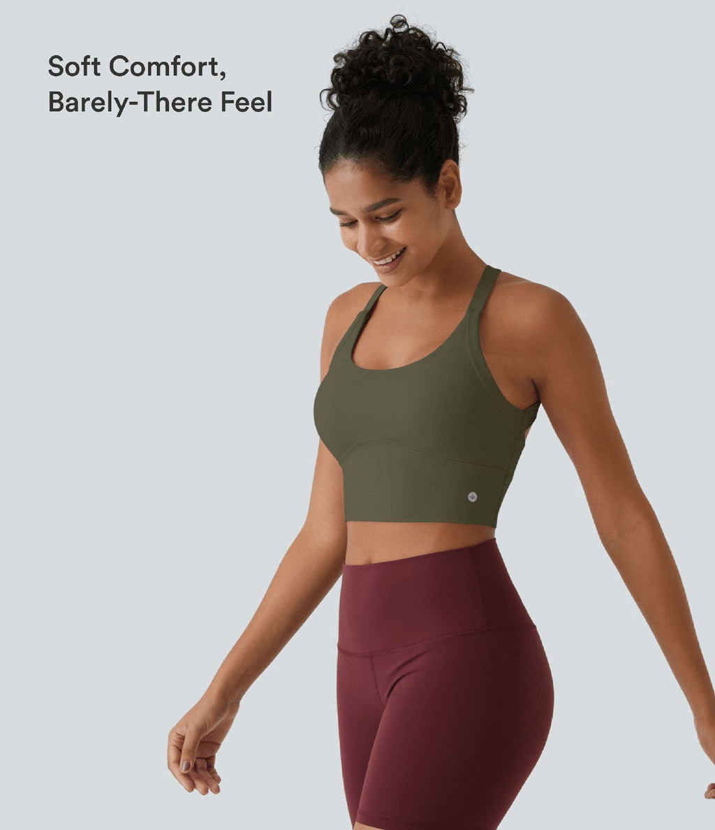 Débardeur yoga court SoftlyZero™ Plush à découpes A-C