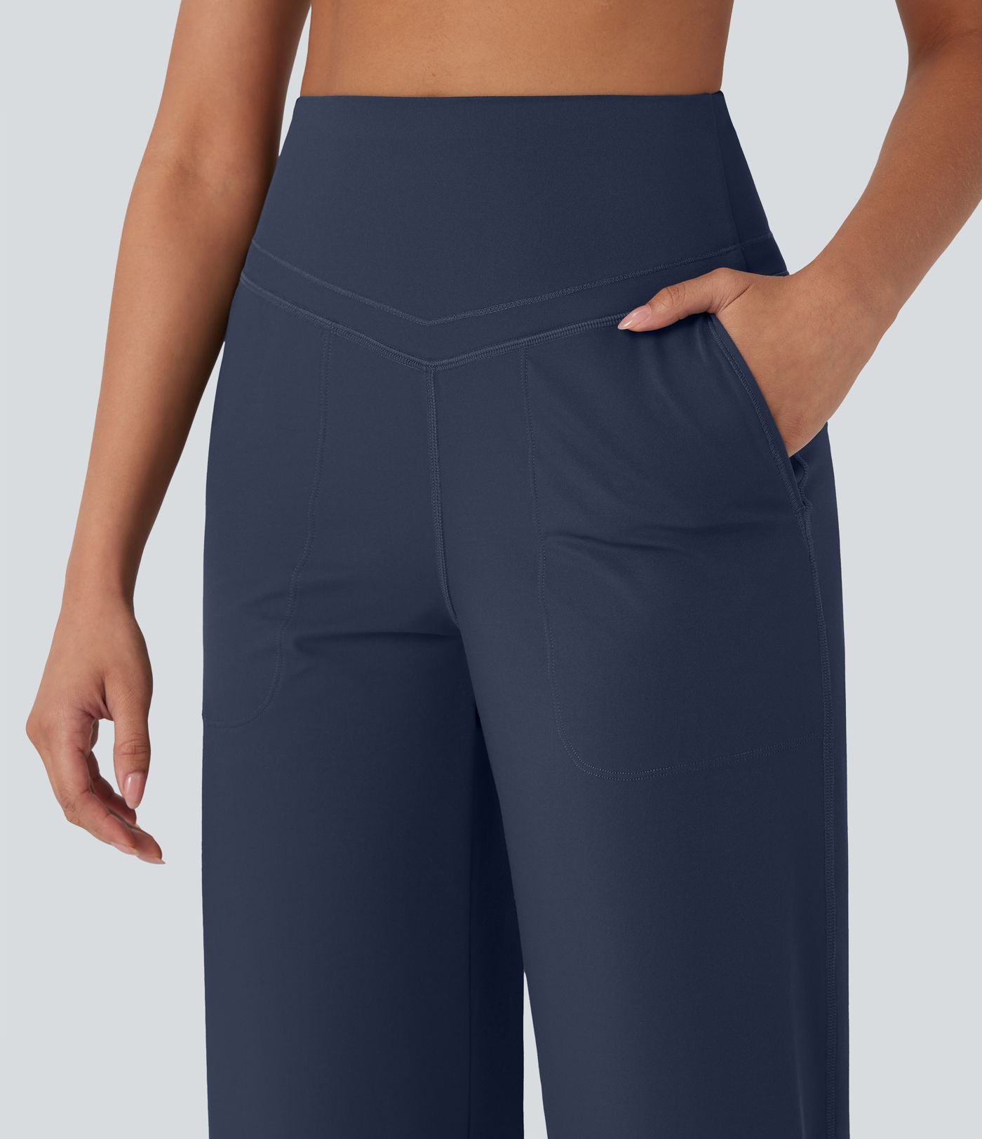 Pantalon de yoga droit gainant taille haute avec poches Halara UltraSculpt™