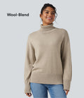 Pull laine col montant manches longues