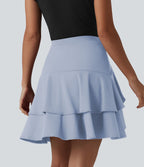 Jupe mini décontractée 2-en-1 SoftlyZero™ Airy effet frais InstantCool taille haute à volants superposés avec poche