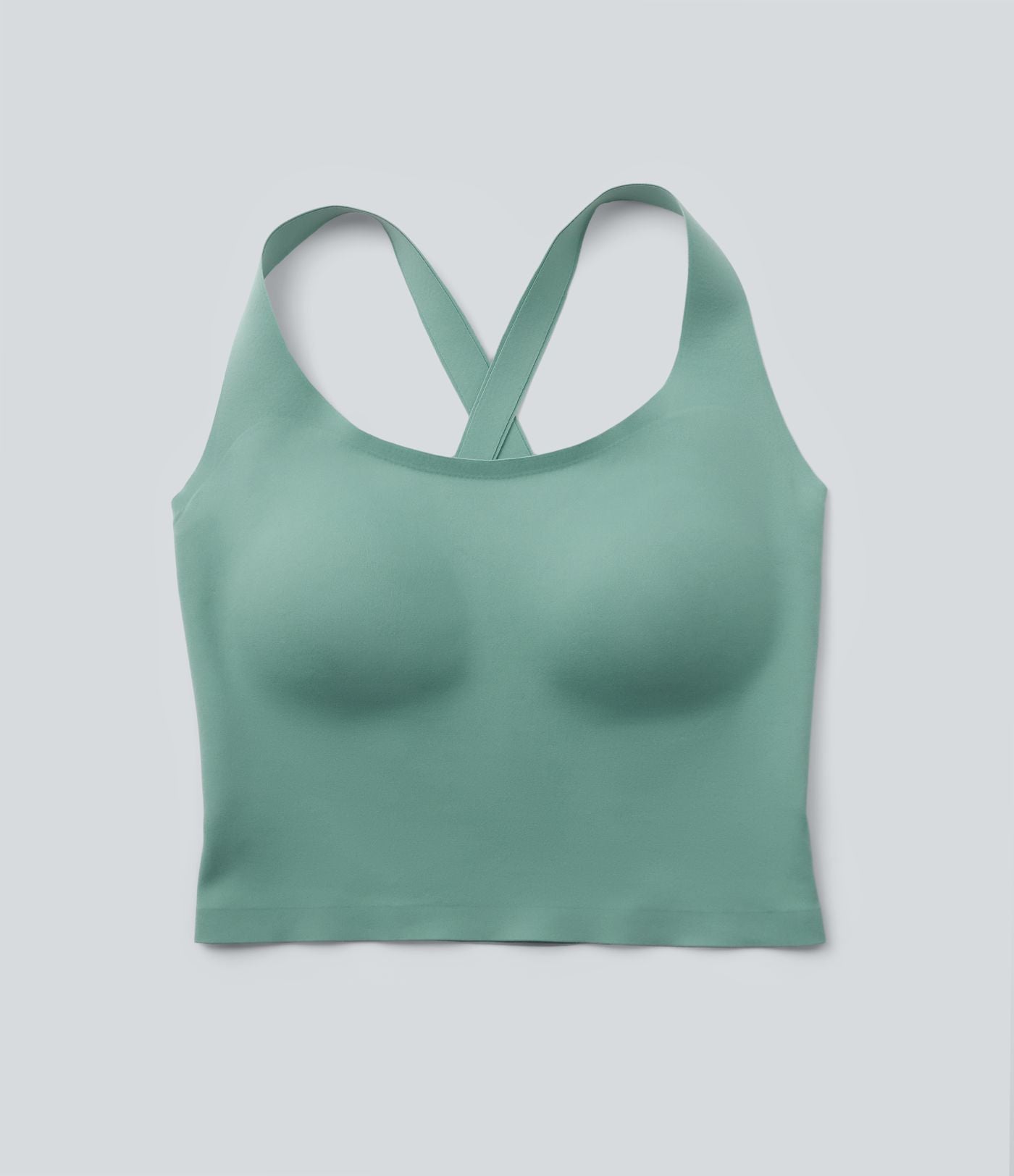 Crop top casual col U avec brassière intégrée — Bonnets B-E