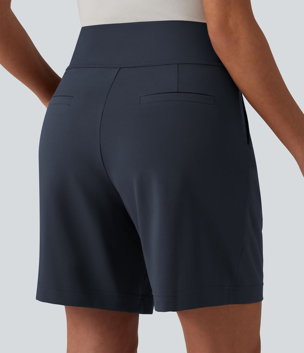 Short tailleur ample DayStretch taille haute 17,5 cm avec poches