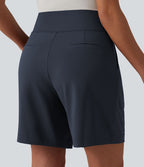 Short tailleur ample DayStretch taille haute 17,5 cm avec poches